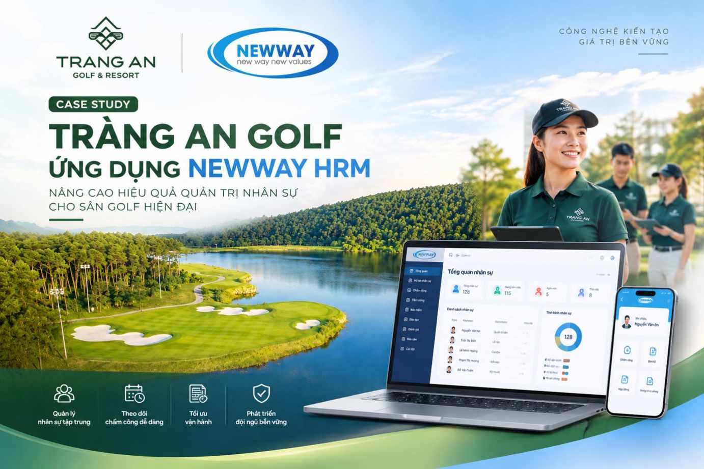 Tràng An Golf lựa chọn phần mềm Newway HRM trong công tác quản lý nhân sự